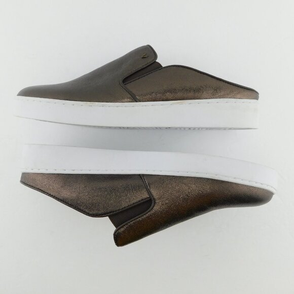 VIONIC Metallic Shimmer Leather Flat Mule Slip-on Sneakers 10 - Picture 4 of 7